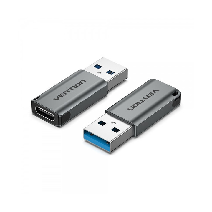 Vention Adaptador USB 3.0 Macho a USB-C Hembra - Color Gris