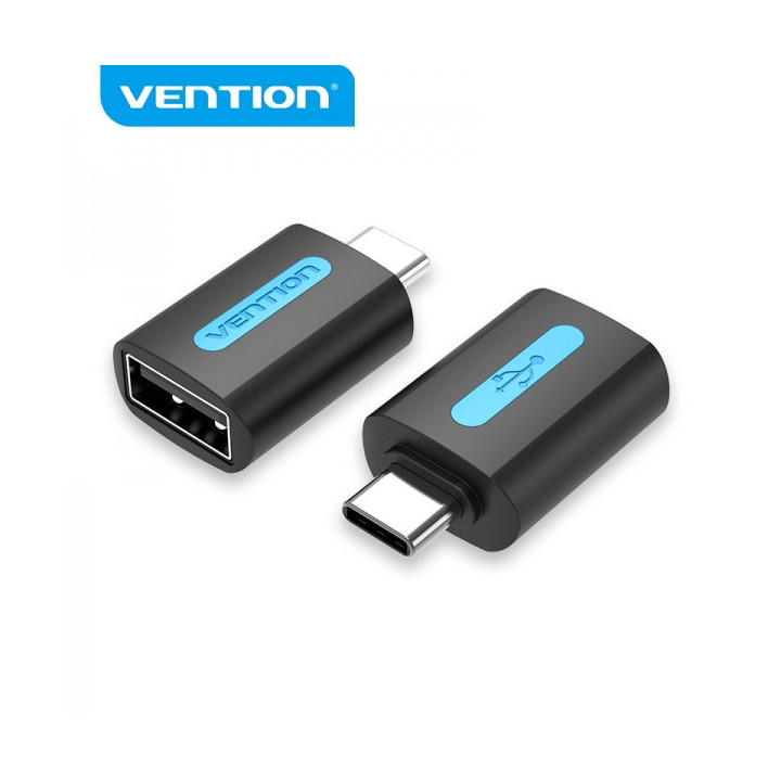 Vention Adaptador USB-C Macho a USB 2.0 A Hembra - Color Negro