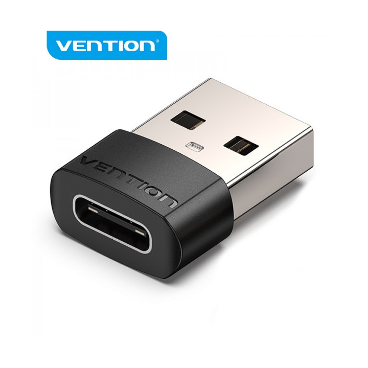 Vention Adaptador USB 2.0 USB-C Macho a USB Hembra - Color Negro