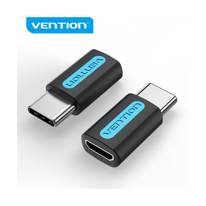 Vention Adaptador USB-C Macho a MicroUSB Hembra - Color Negro