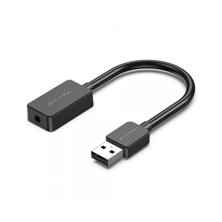 Vention Tarjeta de Sonido USB A a Jack 3.5 Hembra - Color Negro