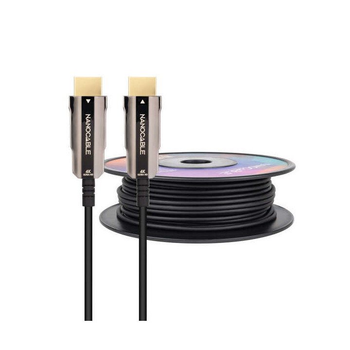 Nanocable Cable HDMI v2.0 AOC Macho a HDMI v2.0 Macho 80m - 4K@60Hz 18Gbps - Color Negro