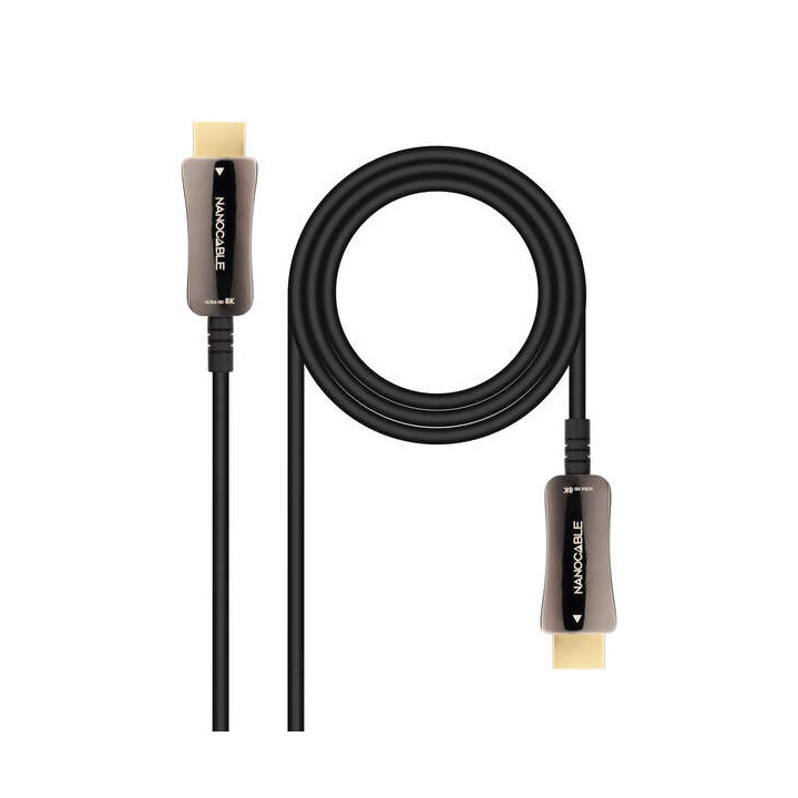 Nanocable Cable HDMI v2.1 AOC Macho a HDMI v2.1 Macho 10m - 8K@60Hz 4K@120Hz 48Gbps - Color Negro