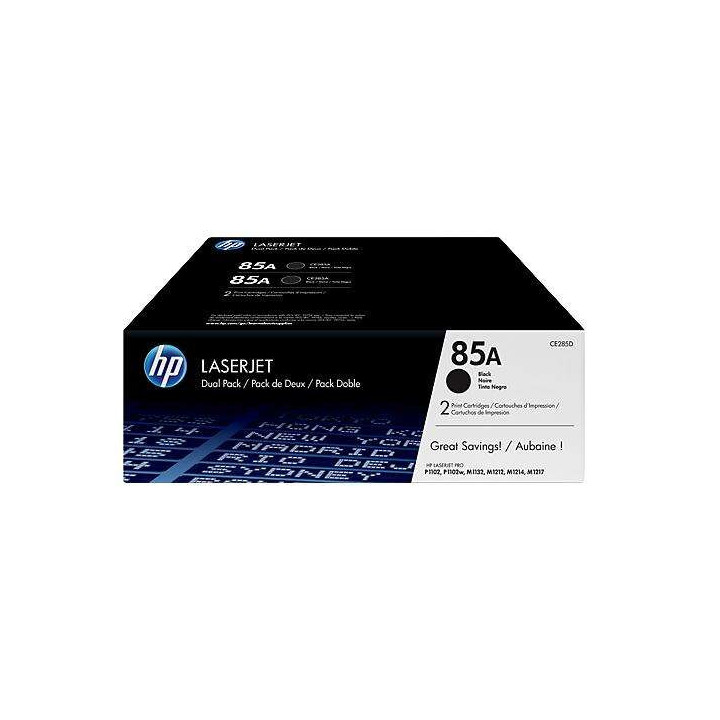 HP CE285A Negro Pack de 2 Cartuchos de Toner Originales - 85A