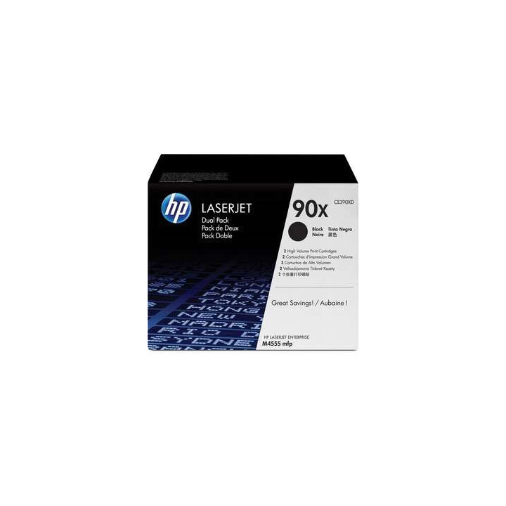 HP CE390X Negro Pack de 2 Cartuchos de Toner Originales - 90X