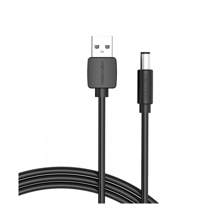 Vention Cable Alimentacion USB-A Macho a DC 5.5mm - 1.5m - Color Negro