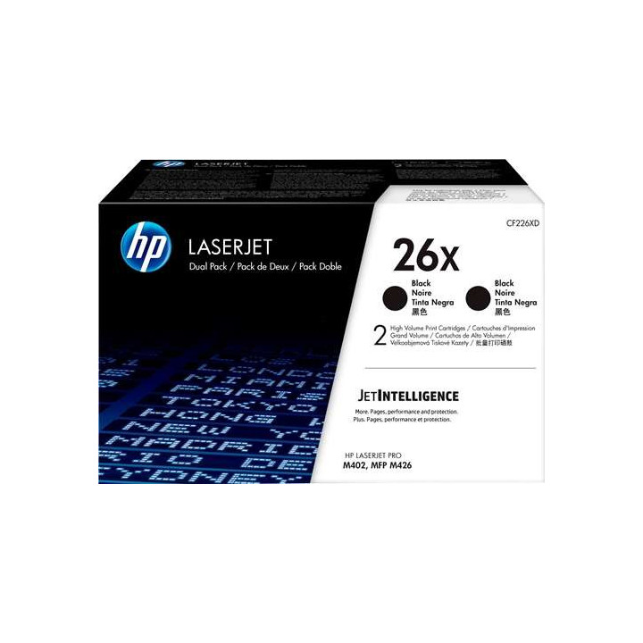 HP CF226X Negro Pack de 2 Cartuchos de Toner Originales - 26X