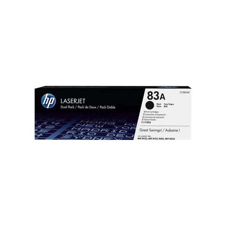 HP CF283A Negro Pack de 2 Cartuchos de Toner Originales - 83A