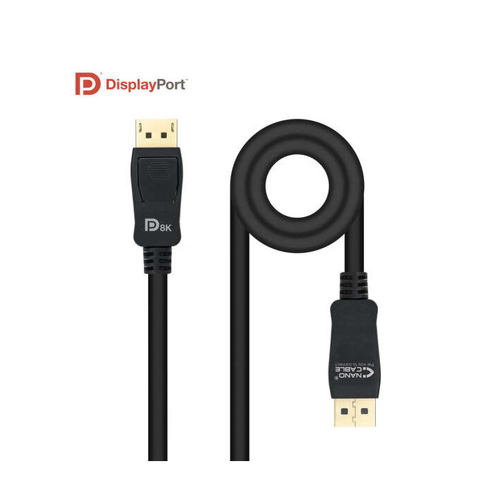 Nanocable Cable Displayport 1.4 Certif. Vesa DP/M-DP/M 1.5m - Color Negro