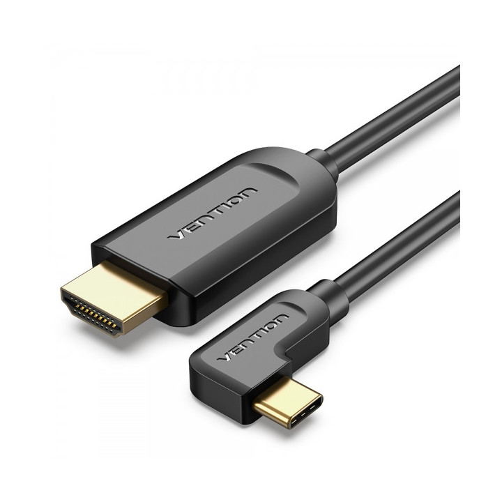 Vention Cable USB-C Macho a HDMI 2.0 Macho Angulo Recto - 1.5m - Color Negro