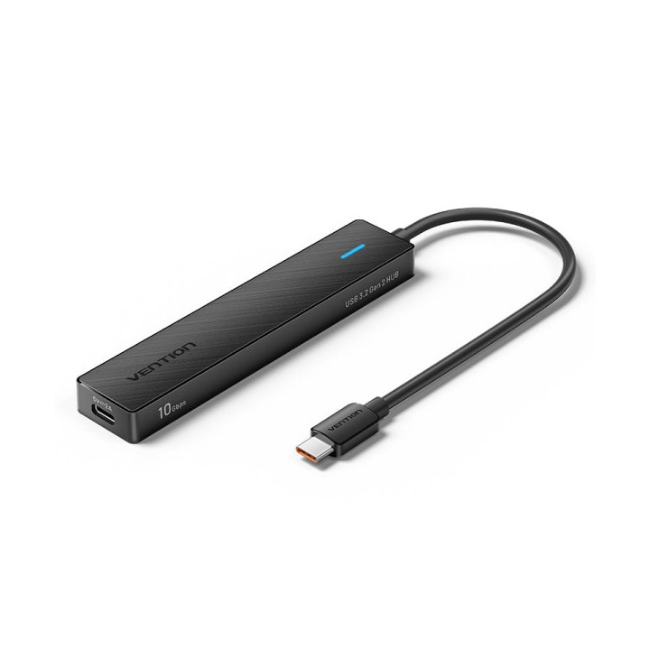 Vention HUB 5 en 1 USB-C a 2xUSB-C 3.2 Gen2/2xUSB-A 3.2 Gen2/USB-C 10G - 0.15m - Color Negro