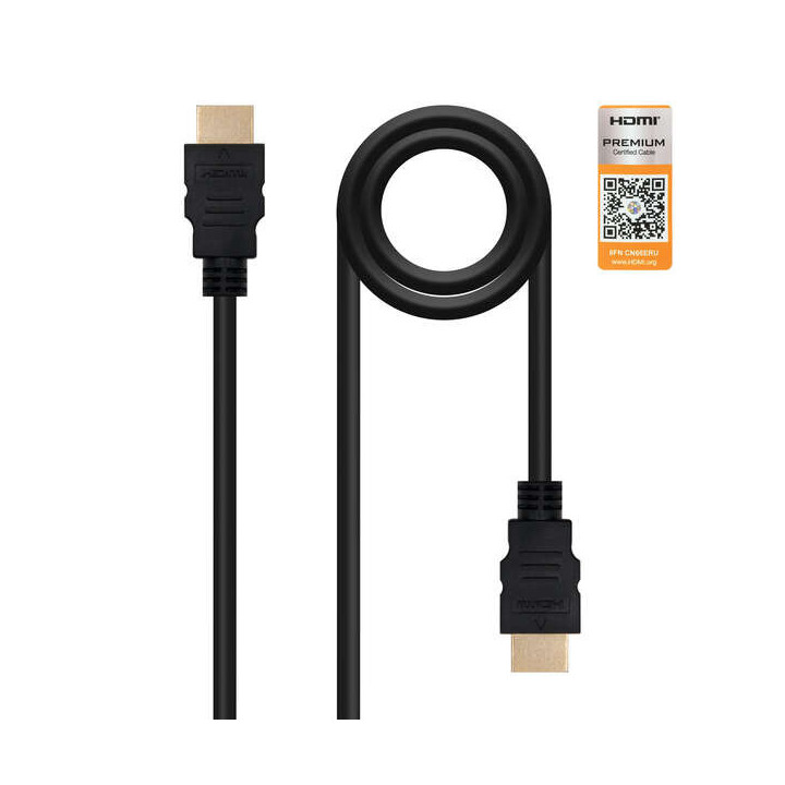 Nanocable Cable HDMI v2.0 Premiun Macho a HDMI v2.0 Premiun Macho 0.50m - 4K@60Hz 18Gbps - Alta Velocidad - Color Negro
