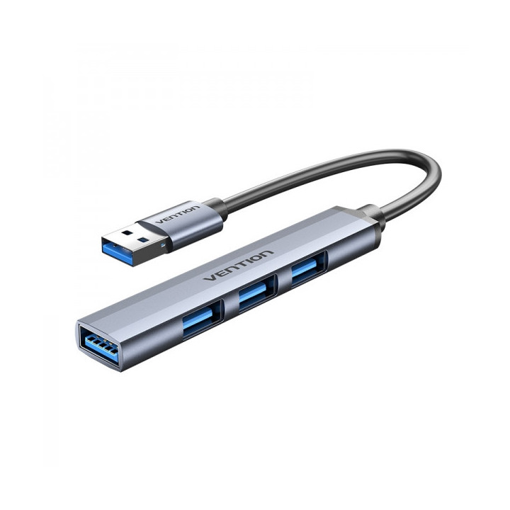 Vention HUB 4 en 1 USB 3.0 a 4xUSB - 0.15m - Color Gris