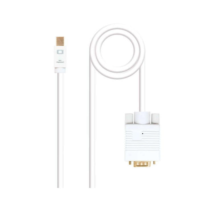 Nanocable Cable Conversor Mini DP Macho a VGA Macho 2m - Color Blanco