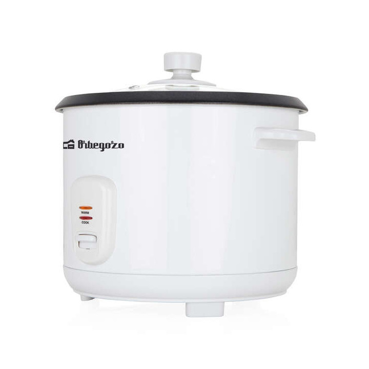 Orbegozo CO 3031 Cocedor de Arroz - Cocina Arroz sin Pegarse - Capacidad 1.8L - Vaporera Incluida - Apagado Automatico - Durabi