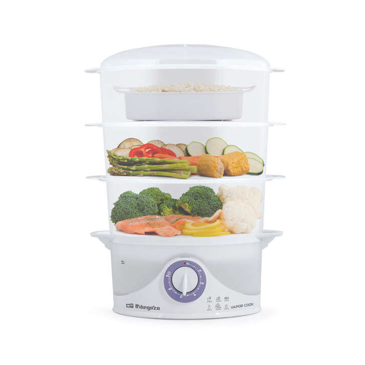 Orbegozo CO 4015 Vaporera Multifuncional - Cocina Saludable y Completa en un Solo Equipo - Temporizador de 60 Minutos - Capacid