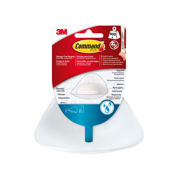 Command Jabonera de Aseo - Soporta hasta 0.9kg - Color Blanco