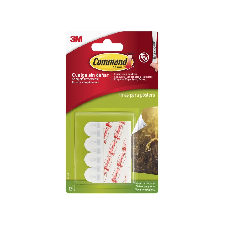 Command Tiras Adhesivas para Posteres - Color Blanco