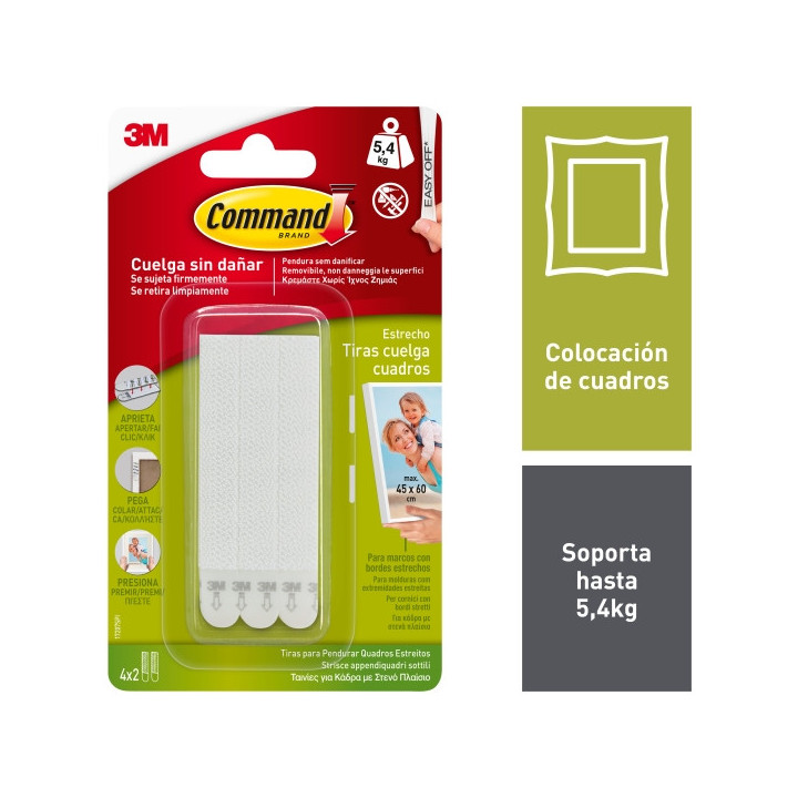 Command Tiras Adhesivas para Colgar Cuadros - Color Blanco