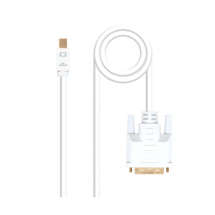 Nanocable Cable Conversor Mini DP Macho a DVI Macho 5m - Color Blanco