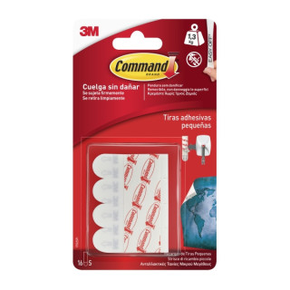 Command Pack de 16 Tiras Adhesivas de Repuesto - Formatos S - Soporta hasta 1.3kg - Color Blanco