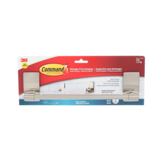 Command Toallero para Aseo - Soporta hasta 1.3kg - Incluye 4 Tiras Adhesivas Medianas - Resistente al Agua y Oxido - Color Niqu