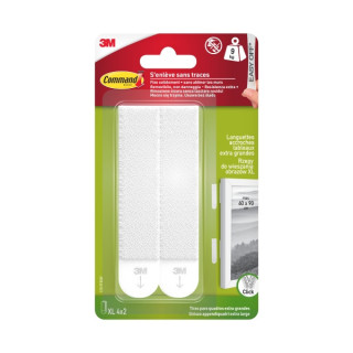 Command Pack de 8 Tiras Adhesivas para Objetos Pesados - 4 Pares XL - Soporta hasta 9kg - Color Blanco
