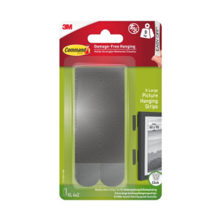 Command Pack de 8 Tiras Adhesivas para Objetos Pesados - 9kg - 4 Pares XL - Soporta hasta 9kg - Color Negro