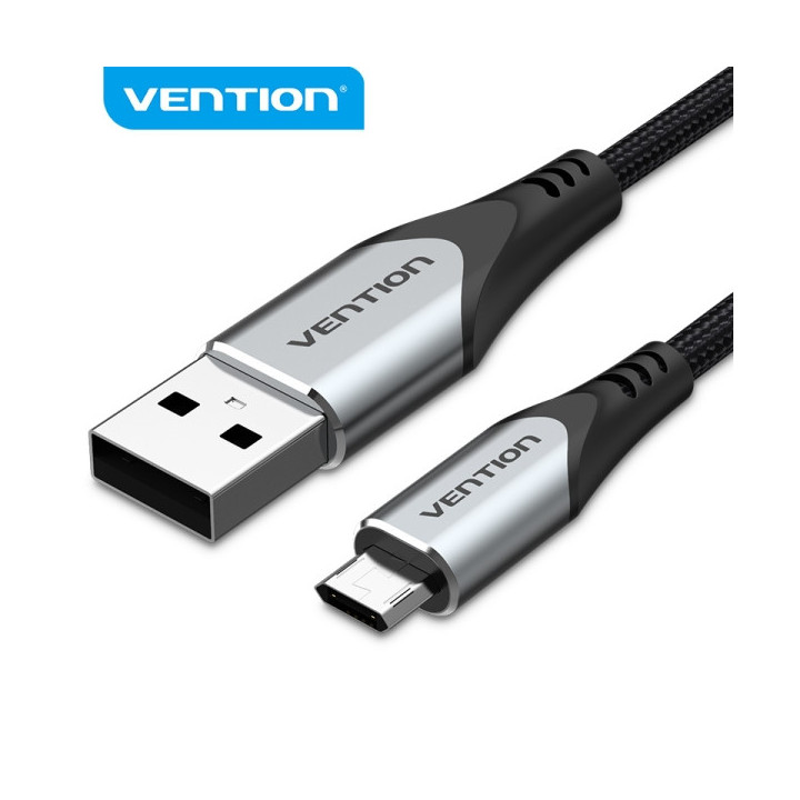 Vention Cable Micro USB Reversible - Carga Rapida 3A - Transmision 480Mbps - Durabilidad Mejorada - Proteccion de Bateria - Col