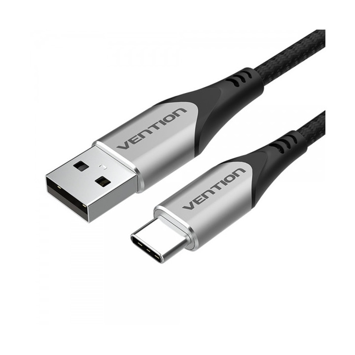 Vention Cable USB-A Macho a USB-C Macho 3A 60W 480Mbps - 0.25m - Color Gris