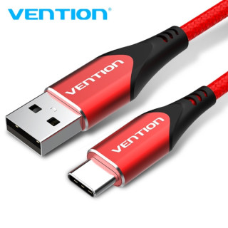 Vention Cable USB 2.0 A-C 3A - Carga Rapida 3A - Compatible Huawei FCP/QC - Nylon Trenzado Duradero - Transferencia 480 Mbps -