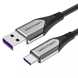 Vention Cable USB-A 2.0 a USB-C 2.0 5A 100W - 0.5m - Trenzado - Color Gris