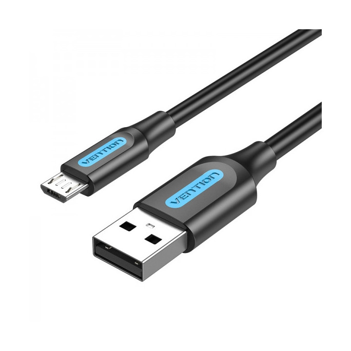 Vention Cable USB 2.0 Macho a MicroUSB Macho - 0.5m - 3A 60W 480Mbps - Color Negro