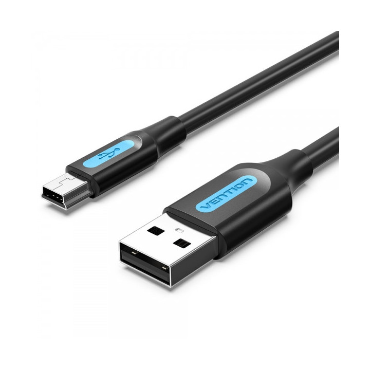Vention Cable USB 2.0 Macho a MiniUSB Macho - 0.5m - Color Negro