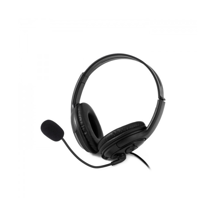 Coolbox CoolChat U1 Auriculares con Microfono - Diadema Ajustable - Almohadillas Acolchadas - Control de Volumen - Cable de 2m
