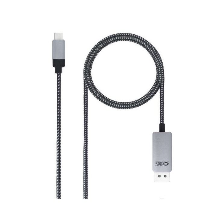 Nanocable Cable Conversor USB-C Macho a DisplayPort Macho 1.80m - Color Negro/Plata