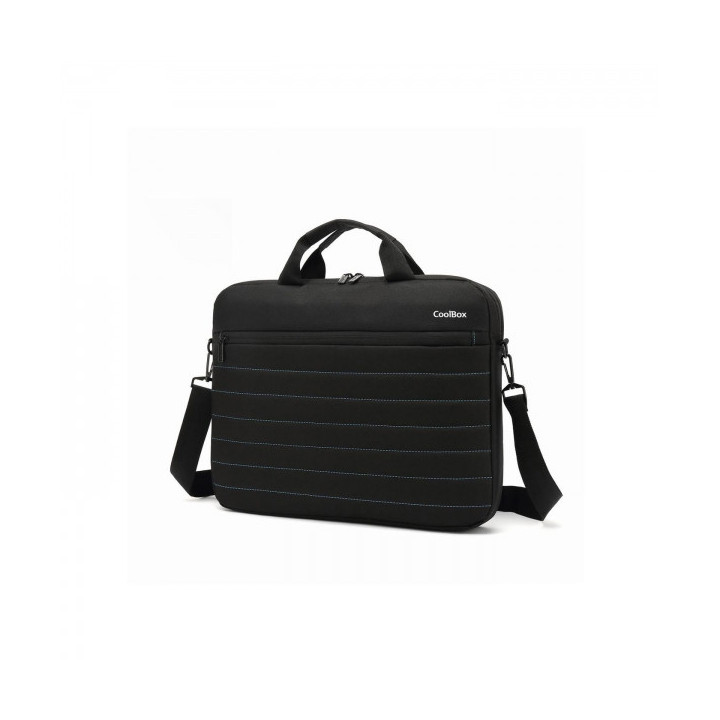 Coolbox BAG15-1n Maletin para Portatil 15.6" - Acolchado Interior - 2 Compartimentos y Bolsillo Exterior - Color Negro
