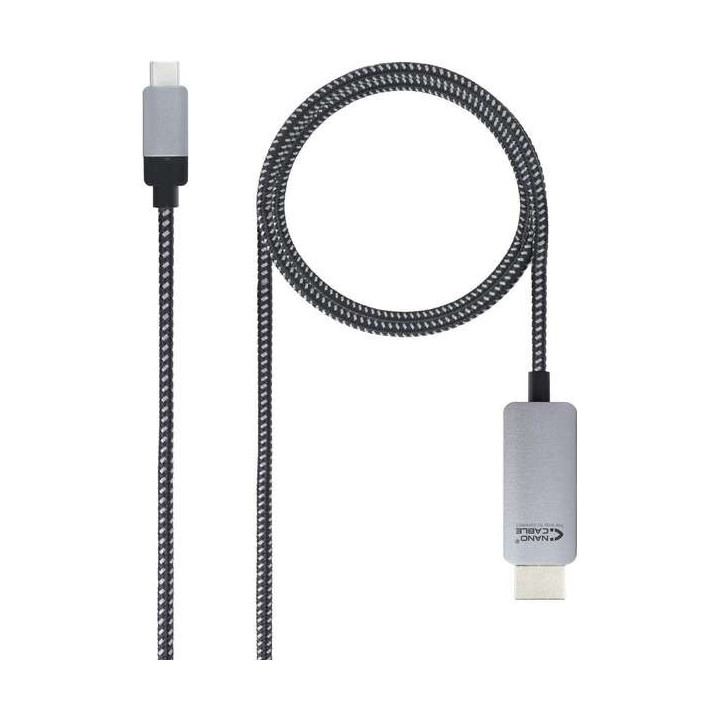 Nanocable Cable Conversor USB-C Macho a HDMI Macho 3m - Color Negro/Plata