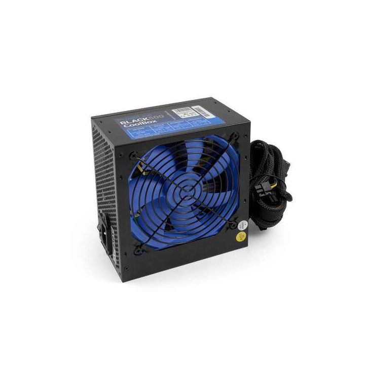 CoolBox Powerline Black 500 Fuente de Alimentacion 500W ATX - Ventilador 120mm- Cables Mallados