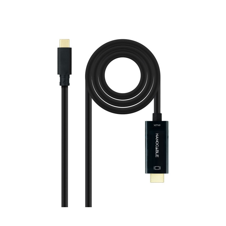 Nanocable Cable Conversor USB-C a HDMI 4K@30HZ - USB-C/M-HDMI/M - 5M - Color Negro
