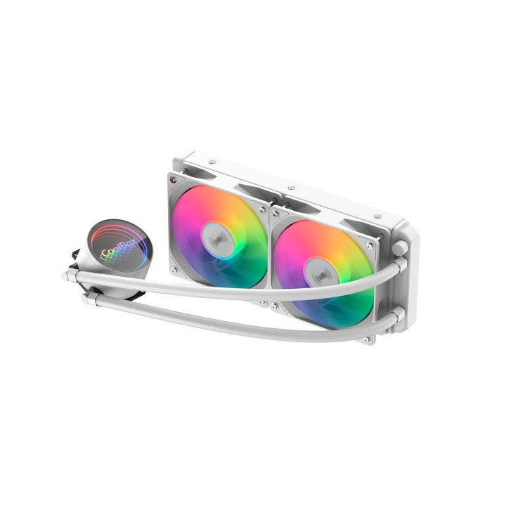 Coolbox Infinite Liquid240 Kit de Refrigeracion Liquida - ARGB - TDP 250W - Compatibilidad Universal - Color Blanco