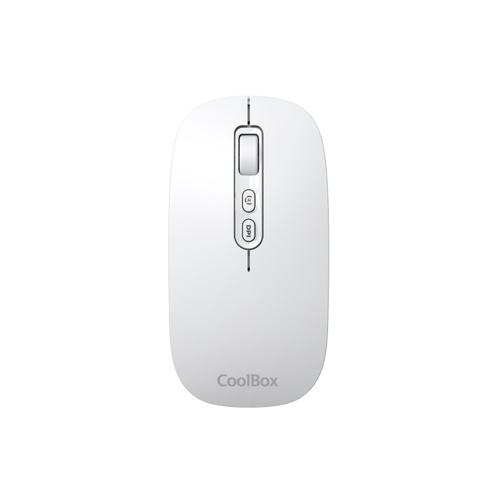 Coolbox W02 Raton Inalambrico - Bluetooth y RF 2.4GHz - Super Ligero - Boton Acceso Copilot - Recargable Por USB-C - DPI Ajusta