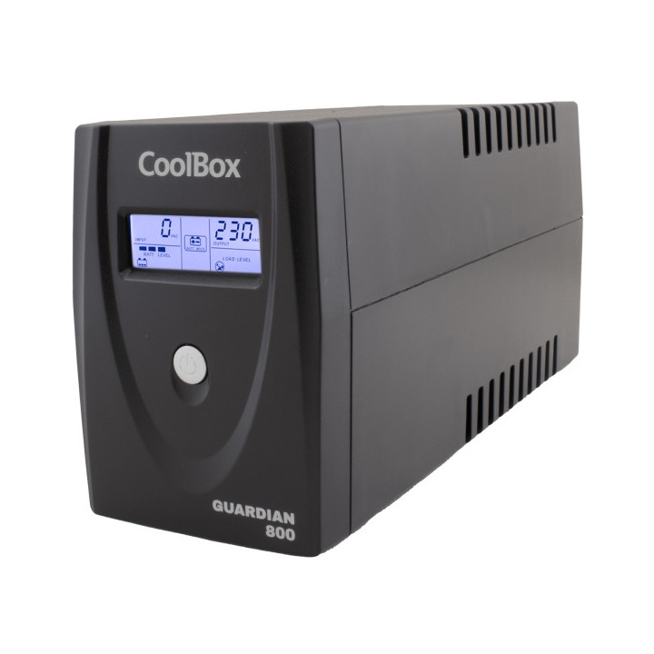 Coolbox Guardian3 SAI 800VA UPS 480W - 2x Schukos - USB - RJ45 - Proteccion Completa Frente a Picos de Tension y Cortes de Sumi