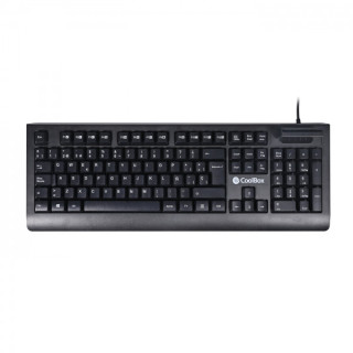 Coolbox TEC04DNI Teclado USB con Lector Inteligente de Tipo PC/SC 2.0 como DNIe o Tarjeta Sanitaria Española - Idioma Español