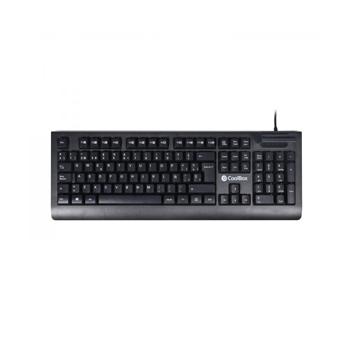 Coolbox TEC04DNI Teclado USB con Lector Inteligente de Tipo PC/SC 2.0 como DNIe o Tarjeta Sanitaria Española - Idioma Español