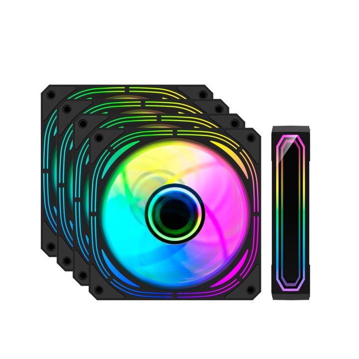 Coolbox Infinity Pro Kit 4 Ventiladores ARGB - Efecto Tunel de Infinito - Silencioso - Rodamiento Hidraulico - Gran Flujo de Ai