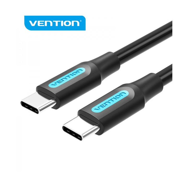 Vention Cable USB-C Macho a USB-C Macho - 1.5m 3A - PD60W - Color Negro