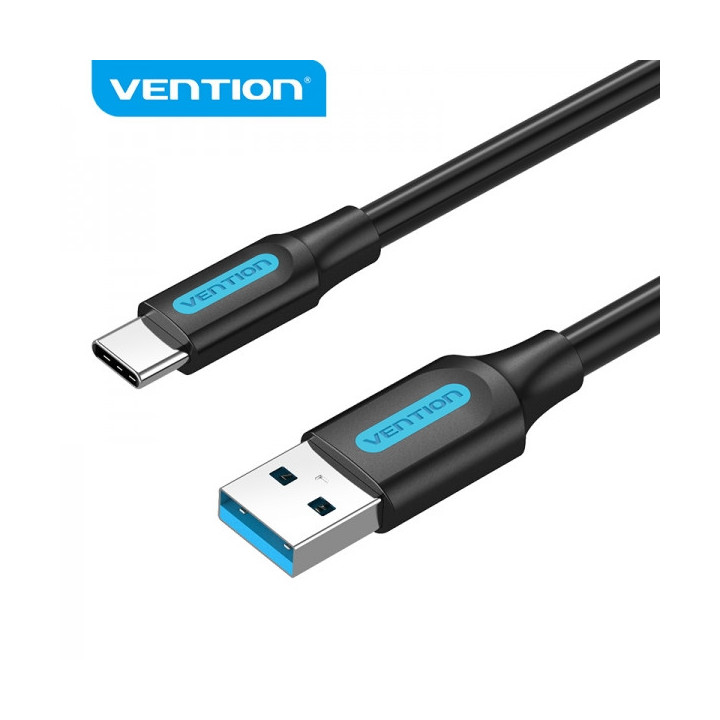 Vention Cable USB-A 3.0 Macho a USB-C Macho - 3A - 60W - 5Gbps - 0.5m - Color Negro