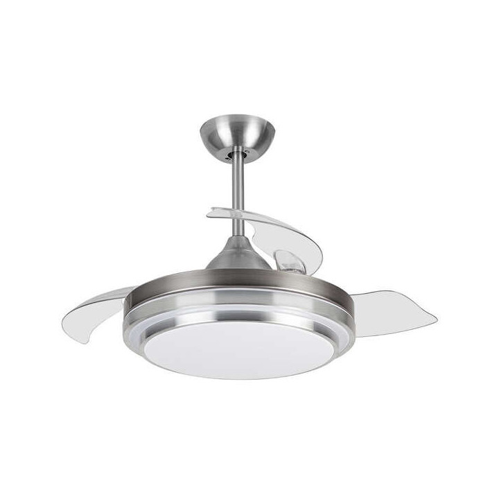 Orbegozo CP 110105 Ventilador de Techo Elegance - Potente Motor DC - Aspas Retractiles - Luz LED Regulable - Mando a Distancia