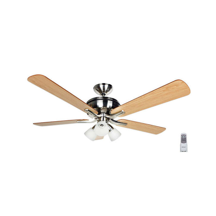 Orbegozo CP 68132 Ventilador de Techo con Sistema Reversible - Refresca en Verano y Calienta en Invierno - Silencioso y con 3 V